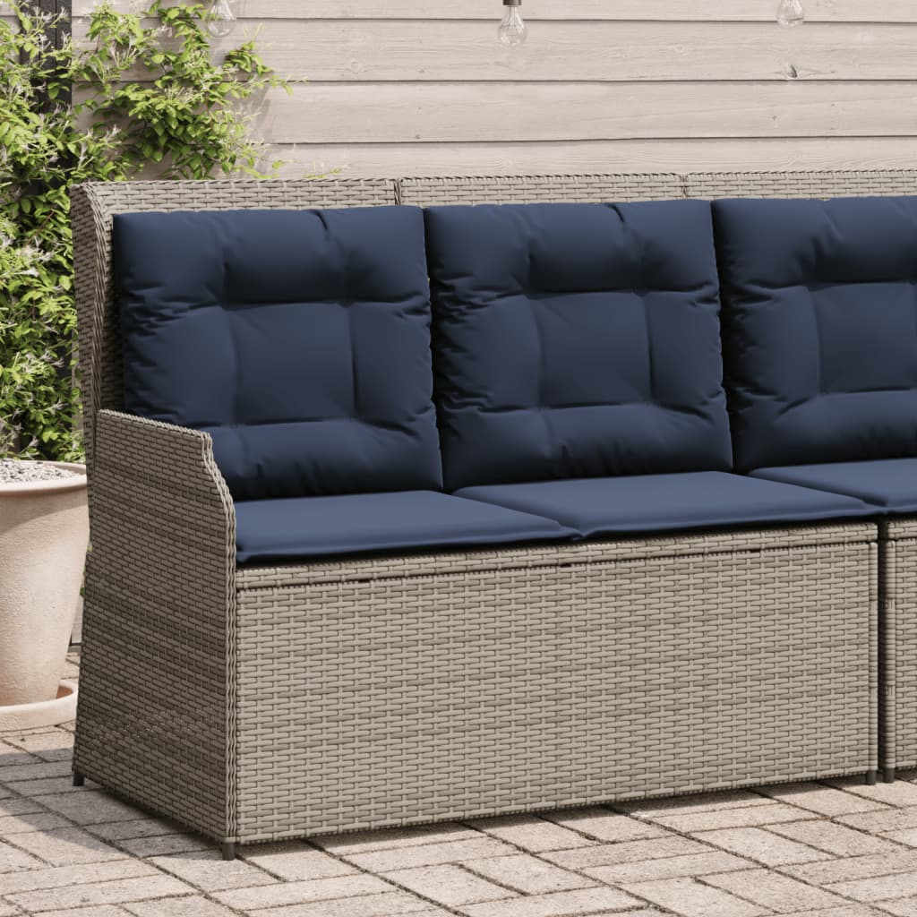 hvilebænk med hynder grå polyrattan