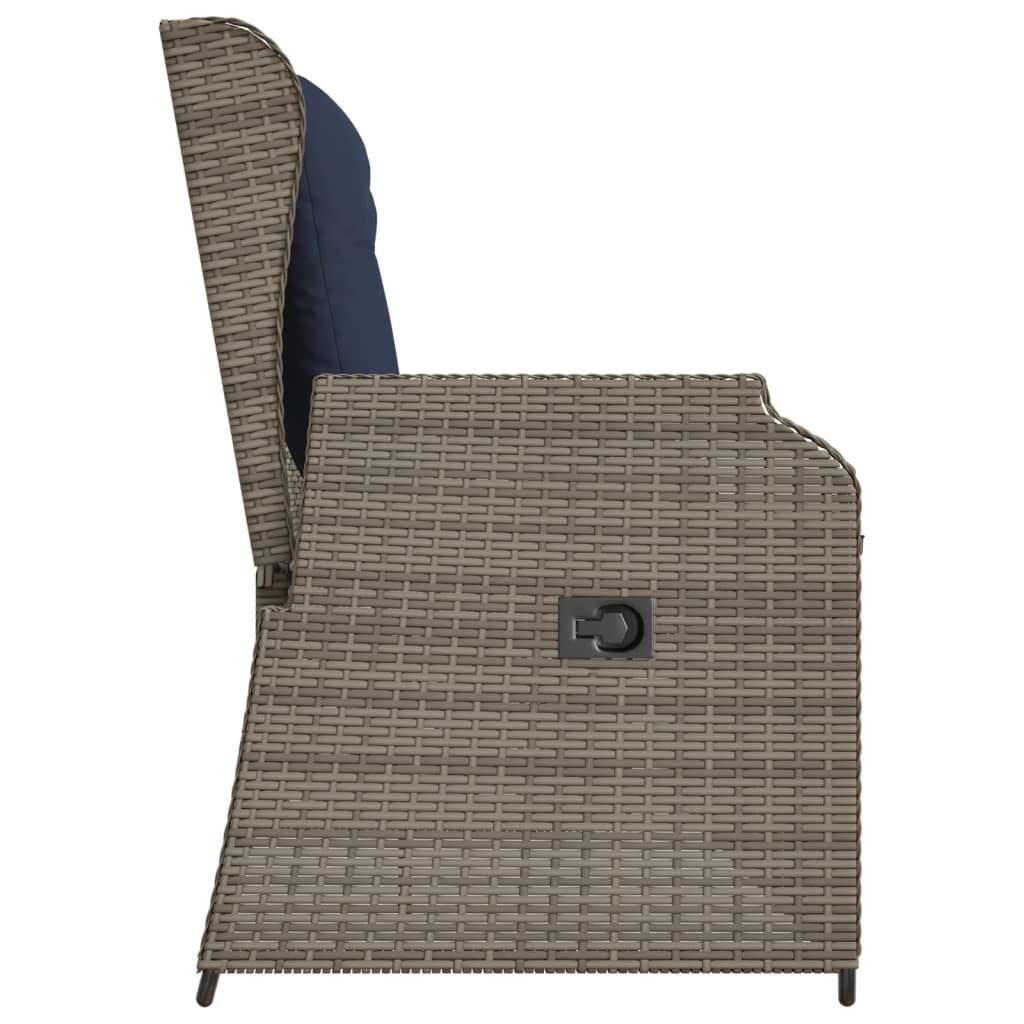 hvilebænk med hynder grå polyrattan