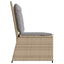 havebænk med hynder og lænefunktion polyrattan beige