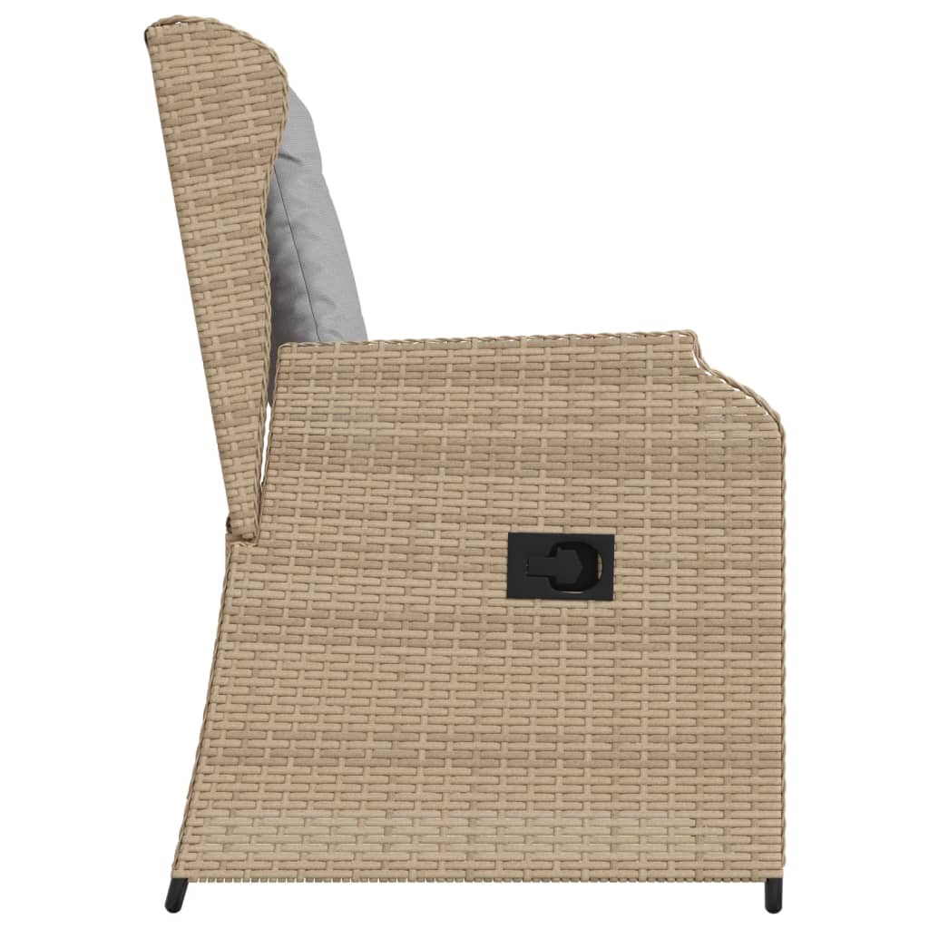 havestole 2 stk. med lænefunktion og hynder polyrattan beige
