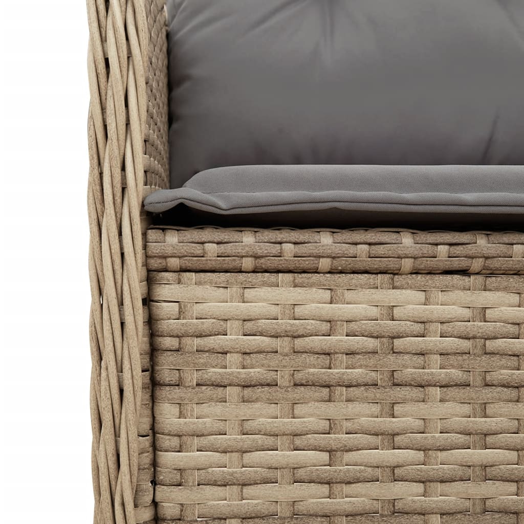 havestole 2 stk. med lænefunktion og hynder polyrattan beige