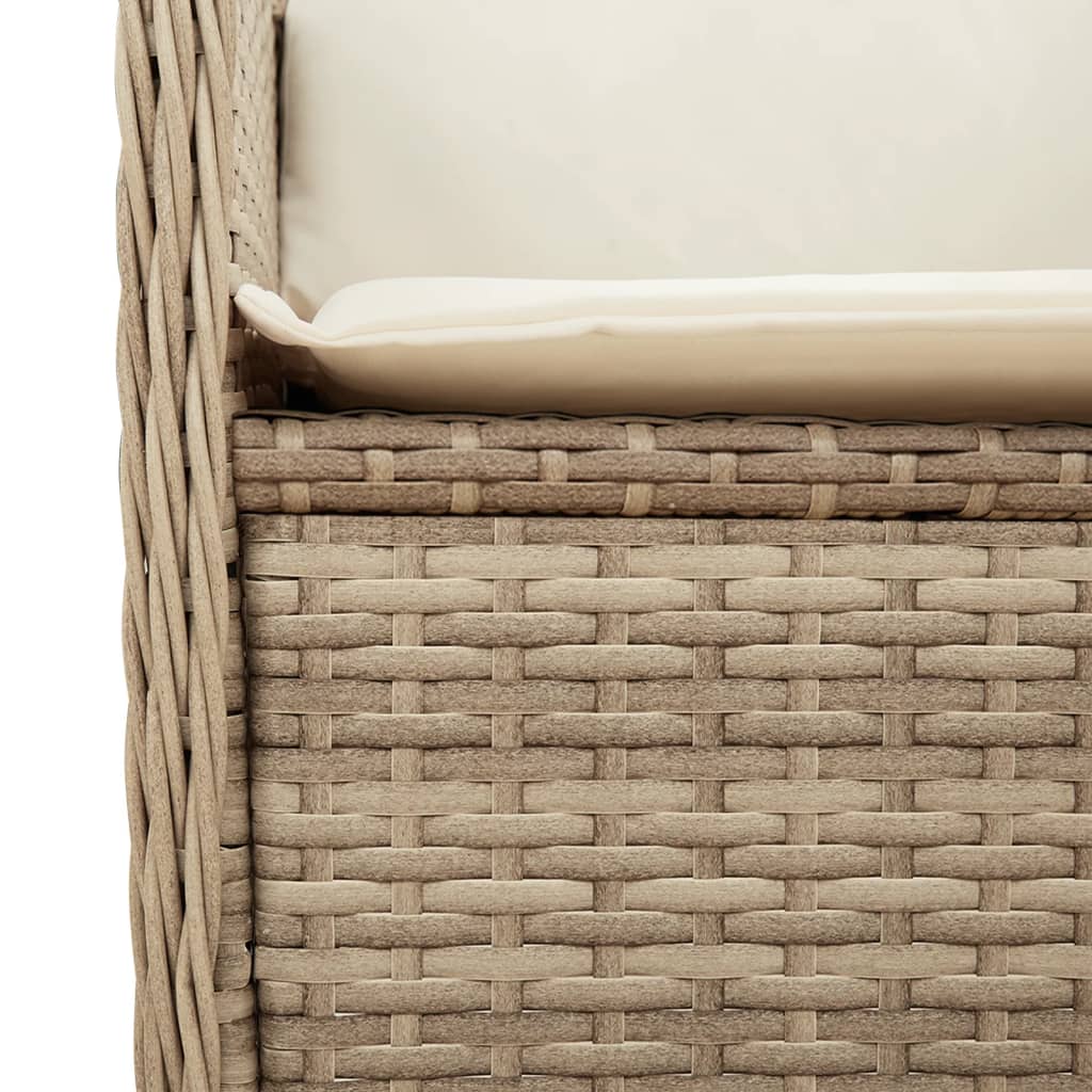 havestole 2 stk. med lænefunktion og hynder polyrattan beige
