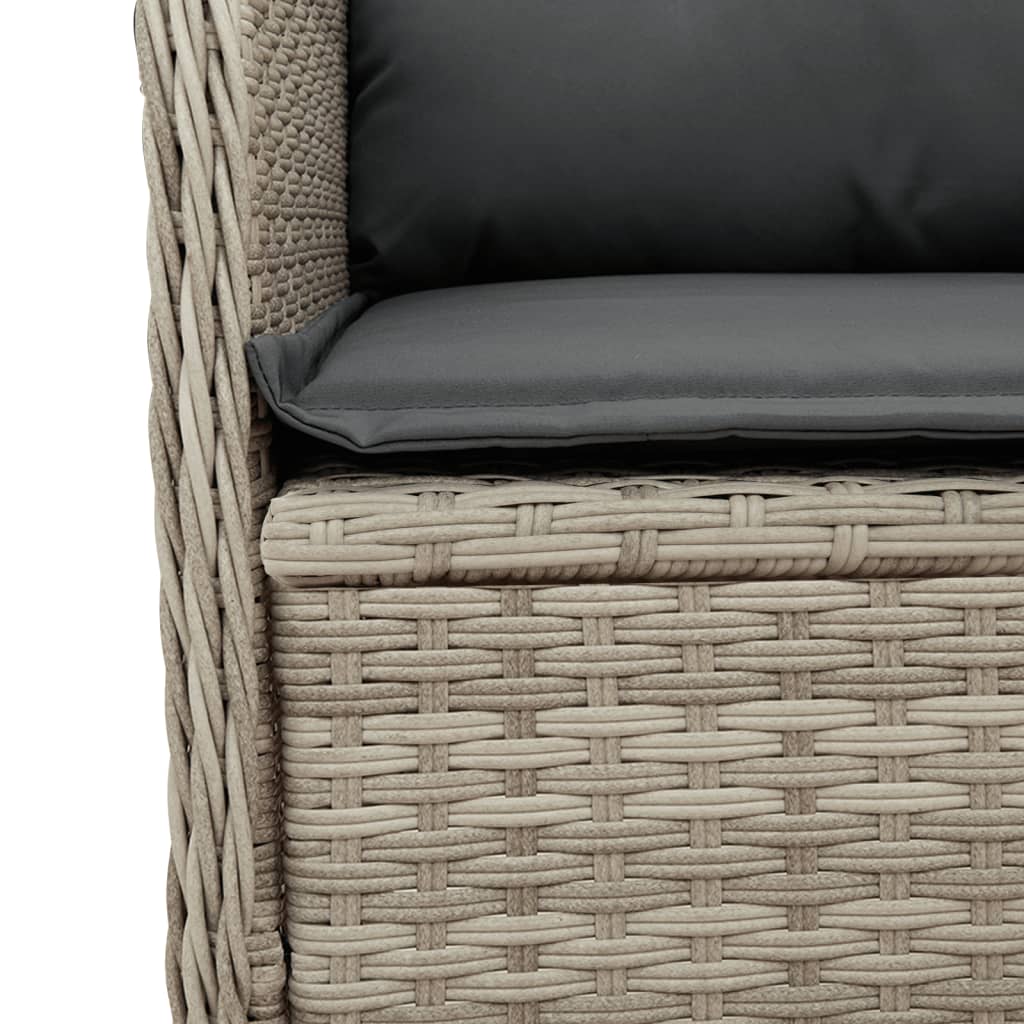 havestole 2 stk. med lænefunktion og hynder polyrattan lysegrå