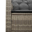 havesofa med bord og hynder L-formet polyrattan grå
