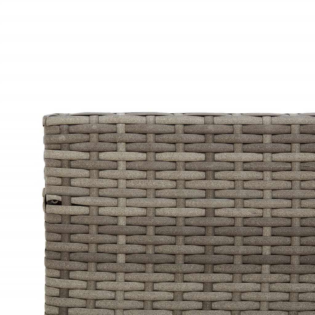 havesofa med bord og hynder L-formet polyrattan grå