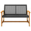 havebænk 112 cm polyrattan og akacietræ sort