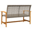 havebænk 112 cm polyrattan og akacietræ grå