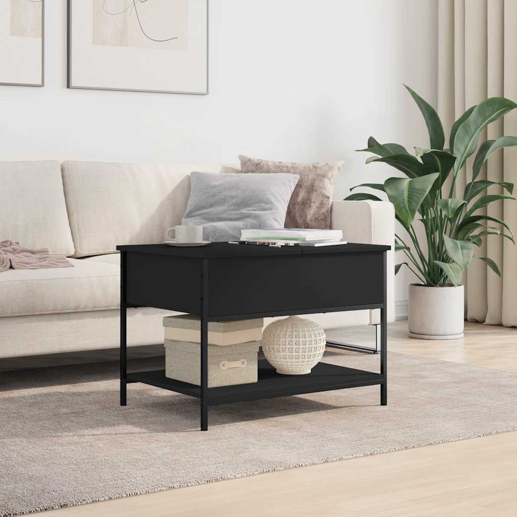 sofabord 70x50x50 cm konstrueret træ sort