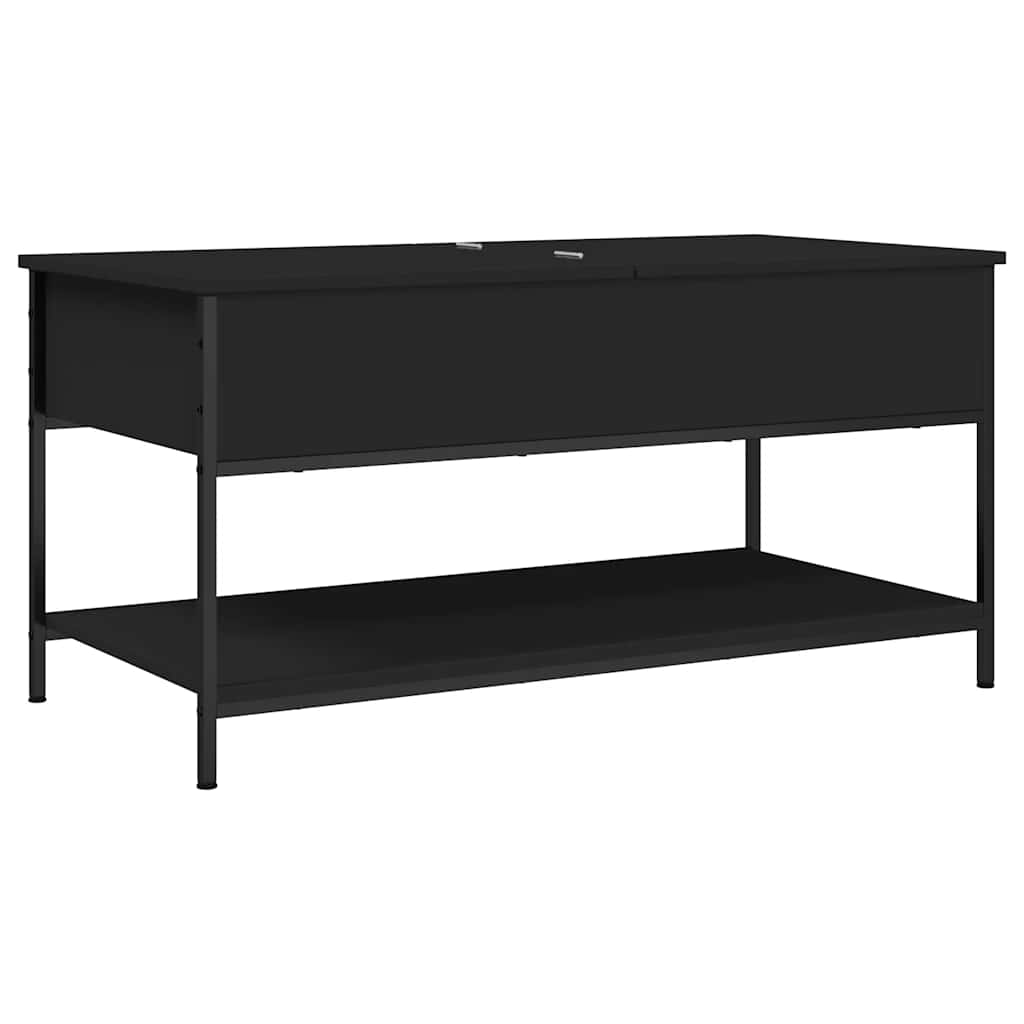 sofabord 100x50x50 cm konstrueret træ og metal sort