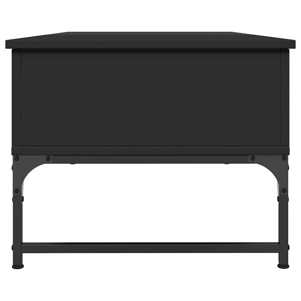 sofabord 100x50x40 cm konstrueret træ og metal sort