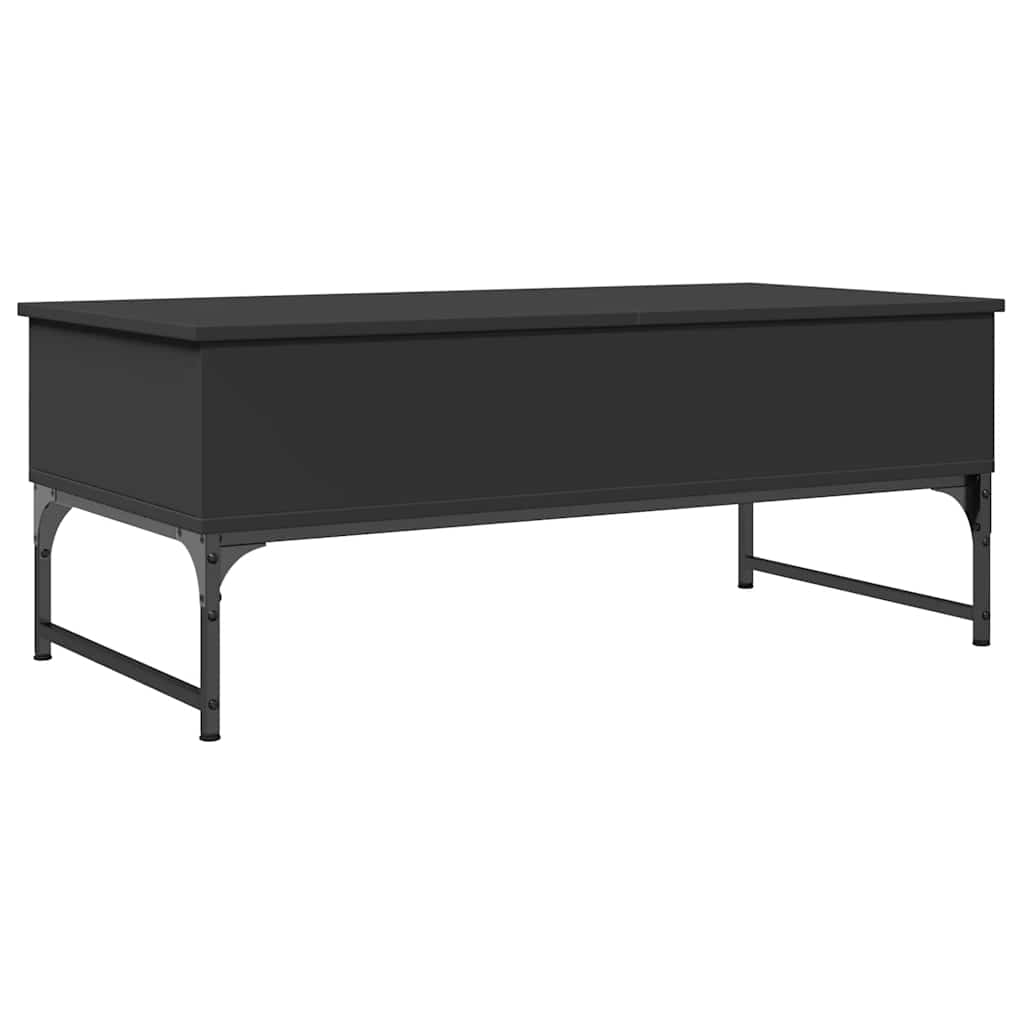 sofabord 100x50x40 cm konstrueret træ og metal sort