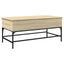 sofabord 100x50x45 cm konstrueret træ og metal sonoma-eg