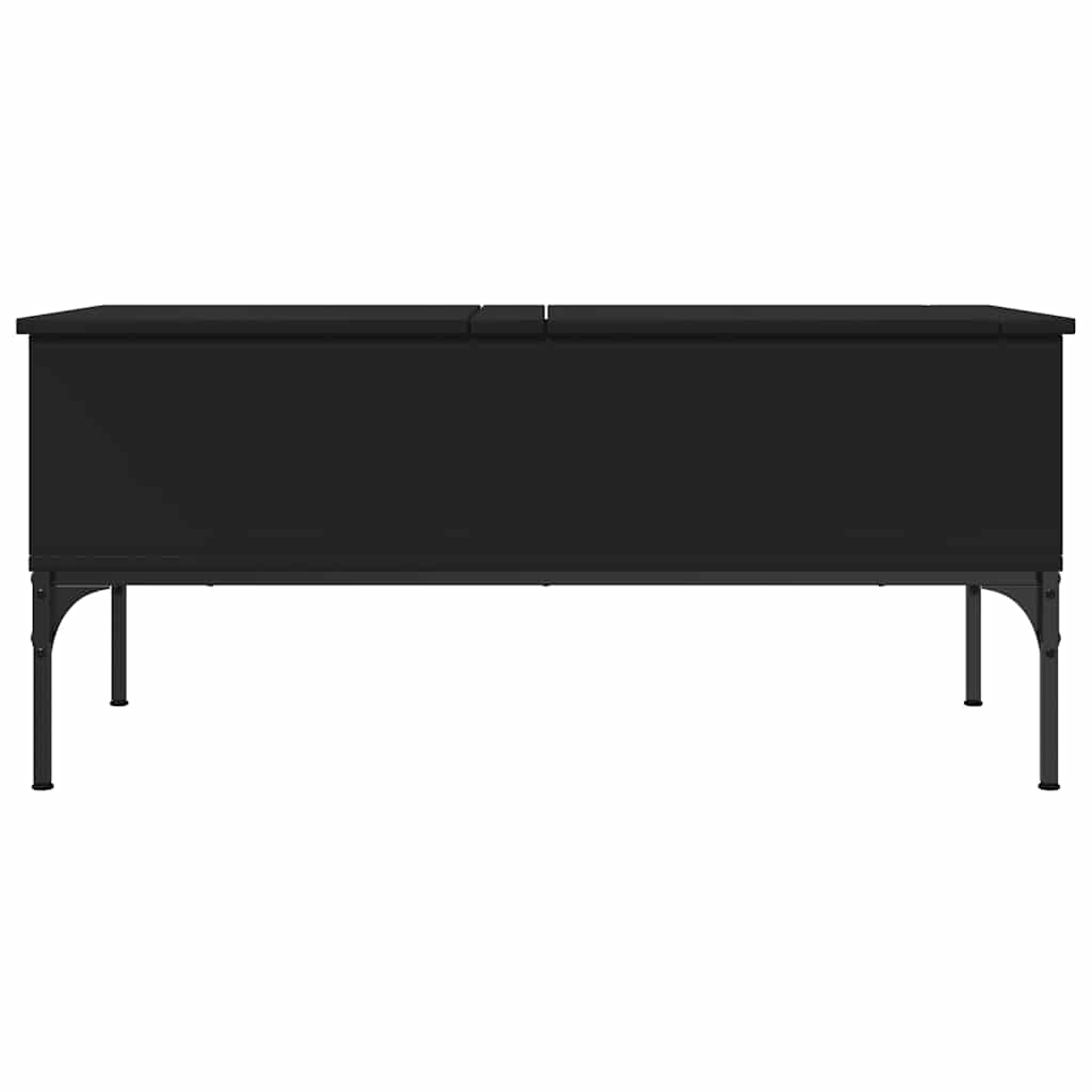 sofabord 100x50x45 cm konstrueret træ og metal sort