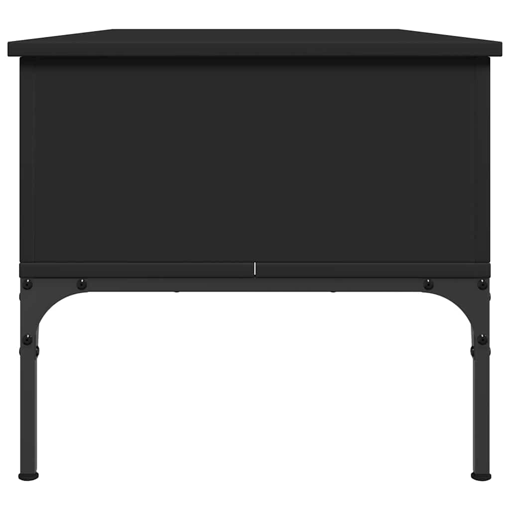 sofabord 100x50x45 cm konstrueret træ og metal sort