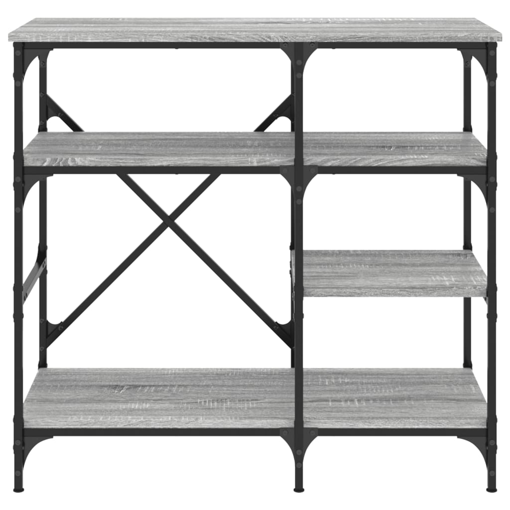 køkkenreol 90x40x84 cm konstrueret træ og metal grå sonoma-eg