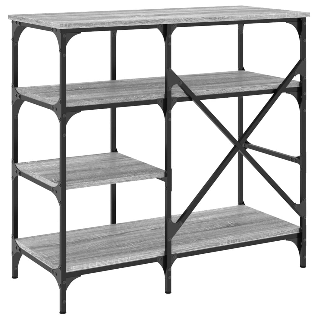 køkkenreol 90x40x84 cm konstrueret træ og metal grå sonoma-eg