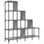 bogreol 122x30x132 cm konstrueret træ og metal grå sonoma-eg