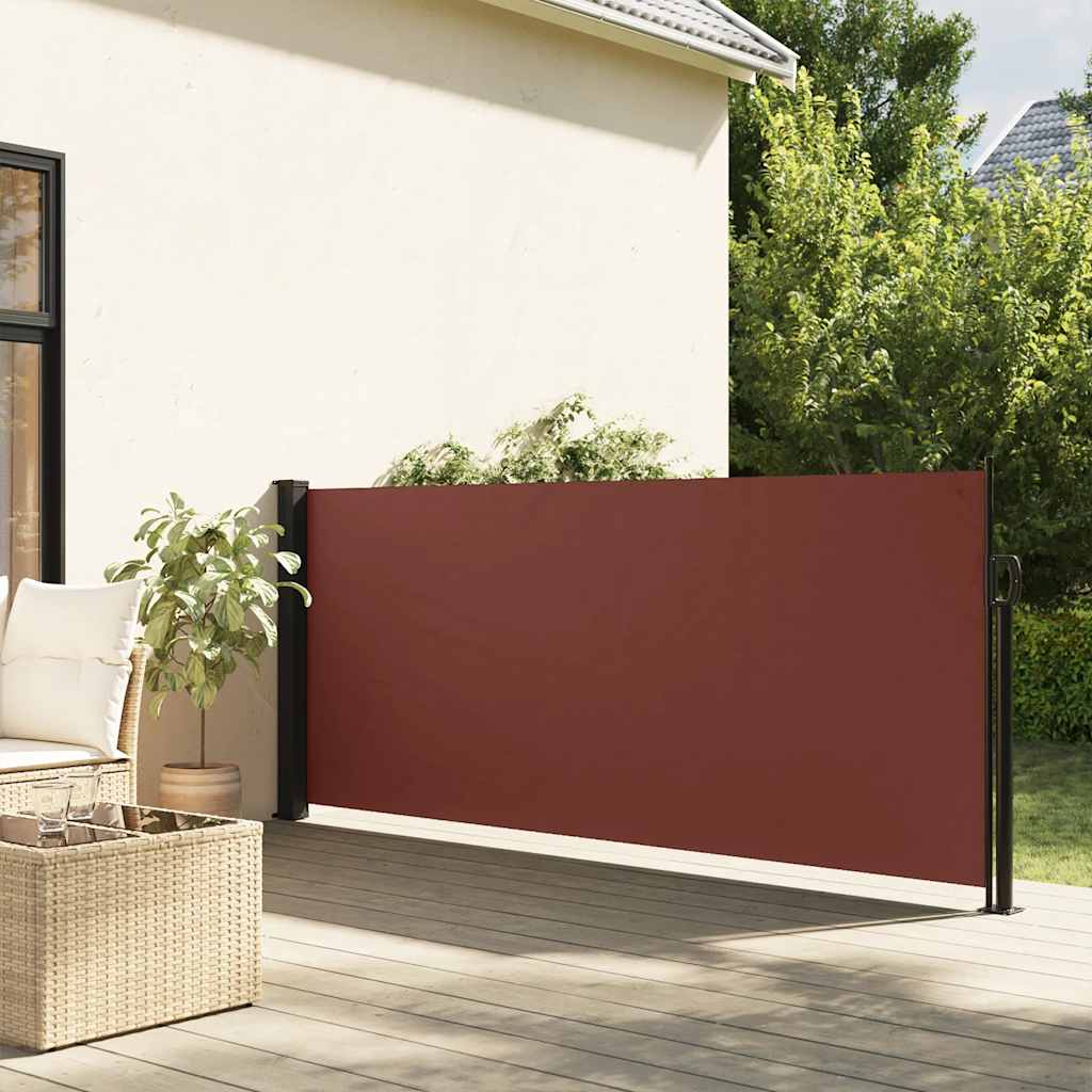 sidemarkise 100x300 cm sammenrullelig brun