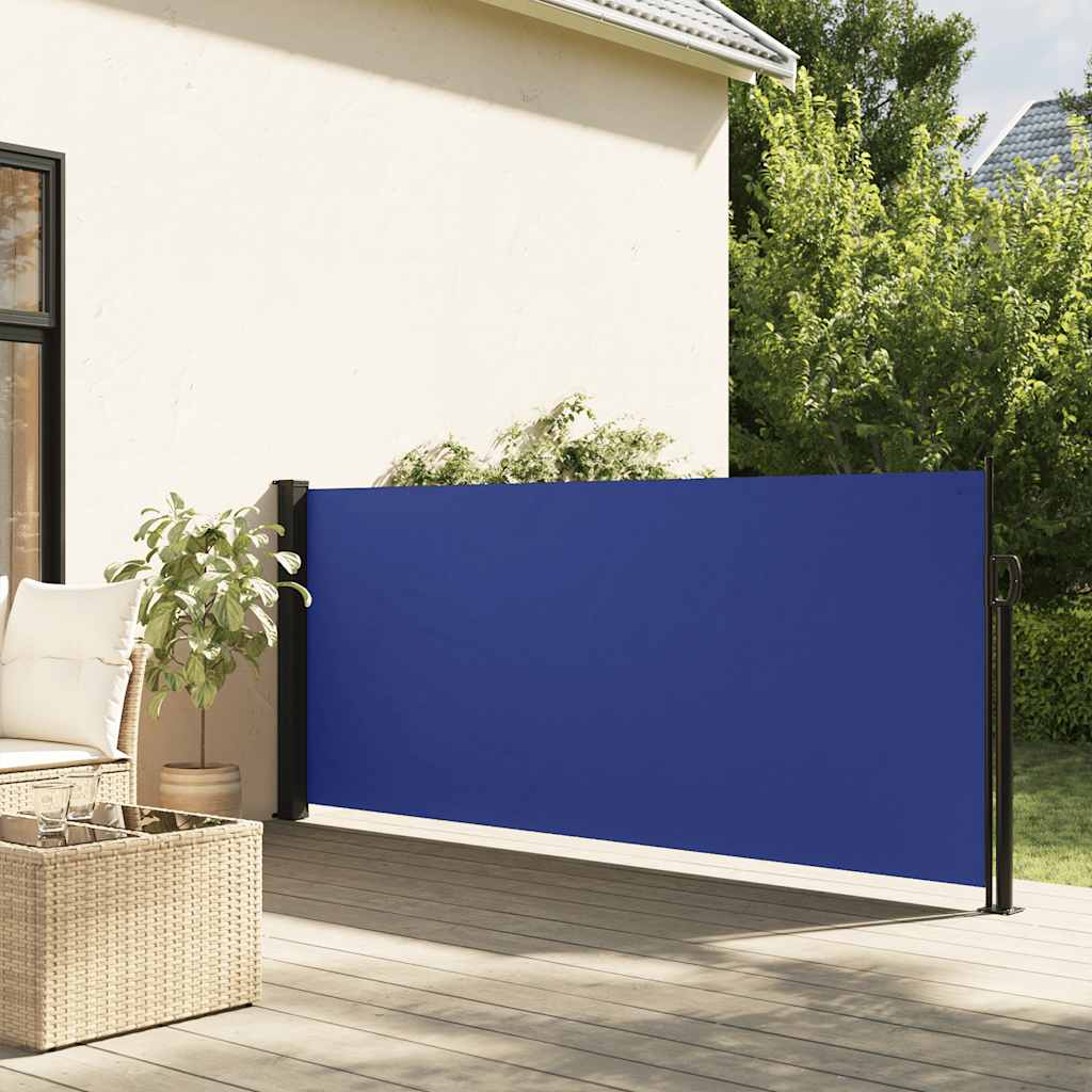 sidemarkise 117x300 cm sammenrullelig blå
