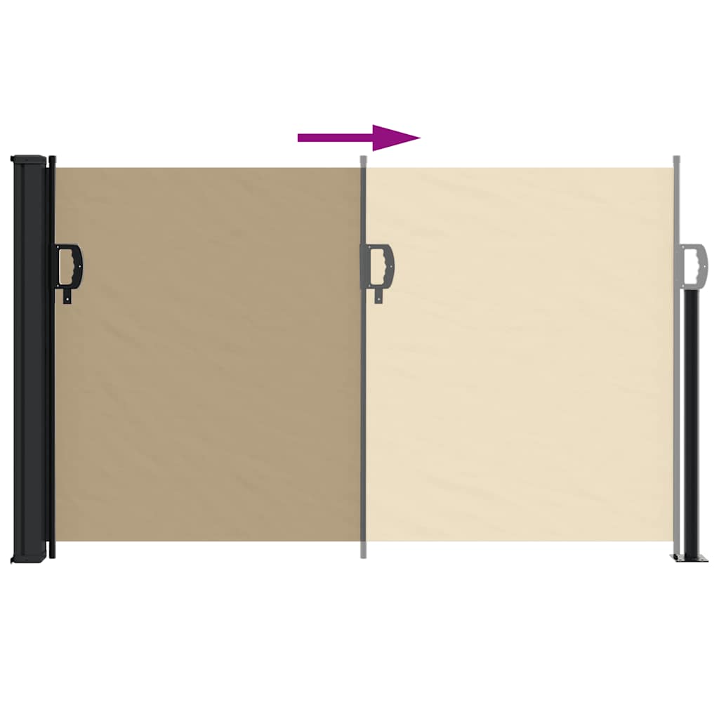 sidemarkise 117x300 cm sammenrullelig beige