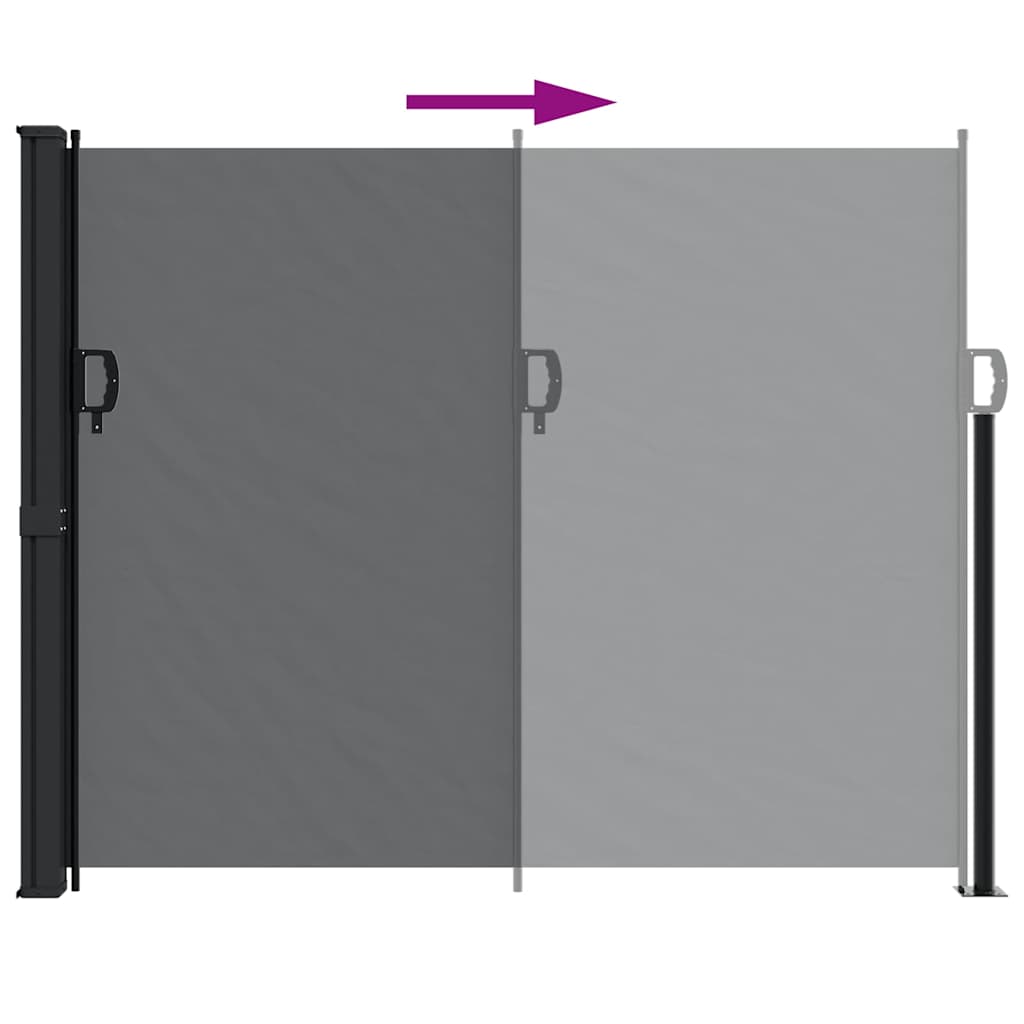 sidemarkise 160x300 cm sammenrullelig sort