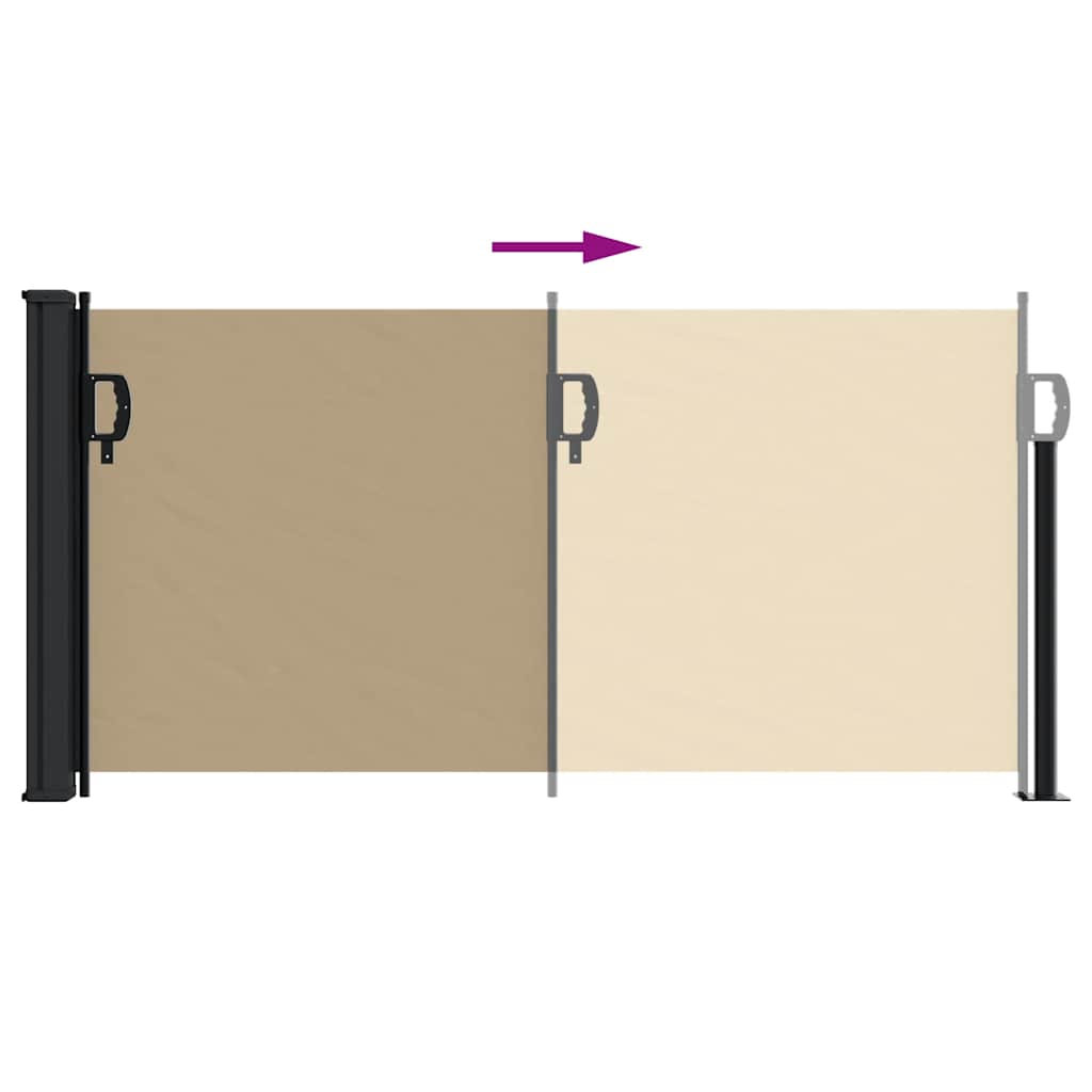sammenrullelig sidemarkise 100x500 cm beige