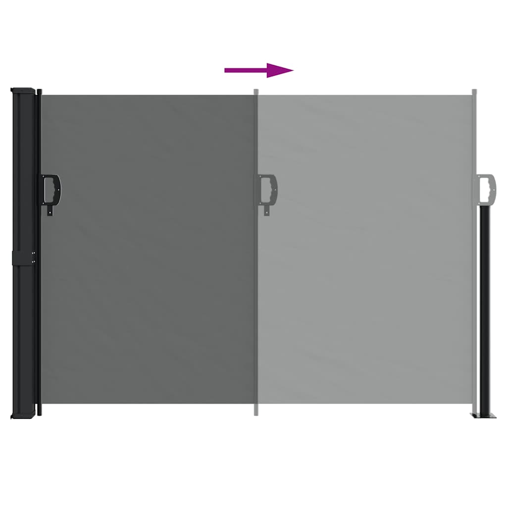 udtrækkelig sidemarkise antracit 140x500 cm