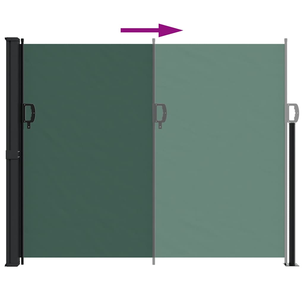 sammenrullelig sidemarkise 160x500 cm mørkegrøn