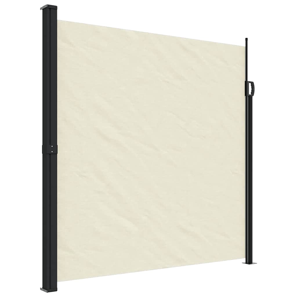 sidemarkise 200x500 cm sammenrullelig cremefarvet