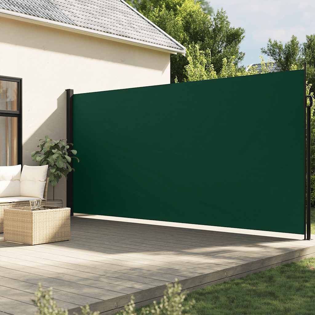 sammenrullelig sidemarkise 200x500 cm mørkegrøn