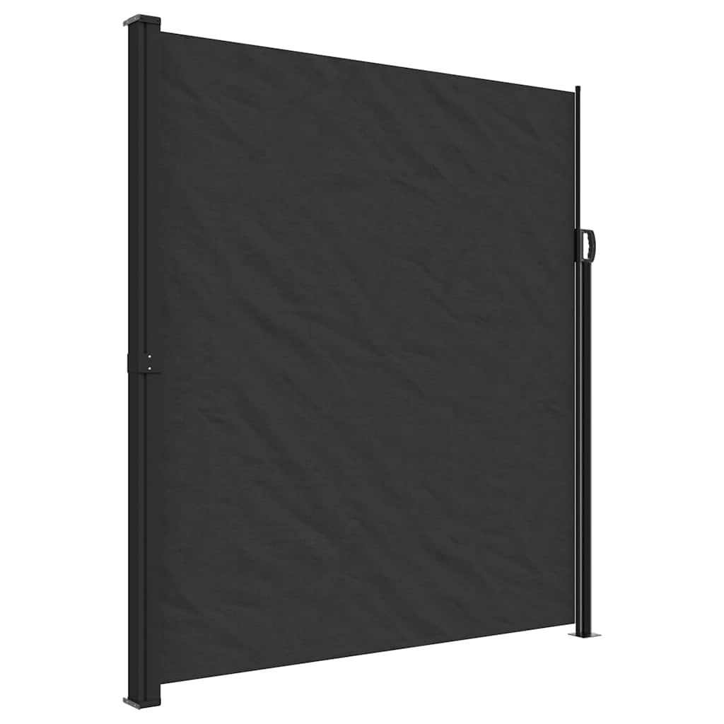 sidemarkise 220x500 cm sammenrullelig sort