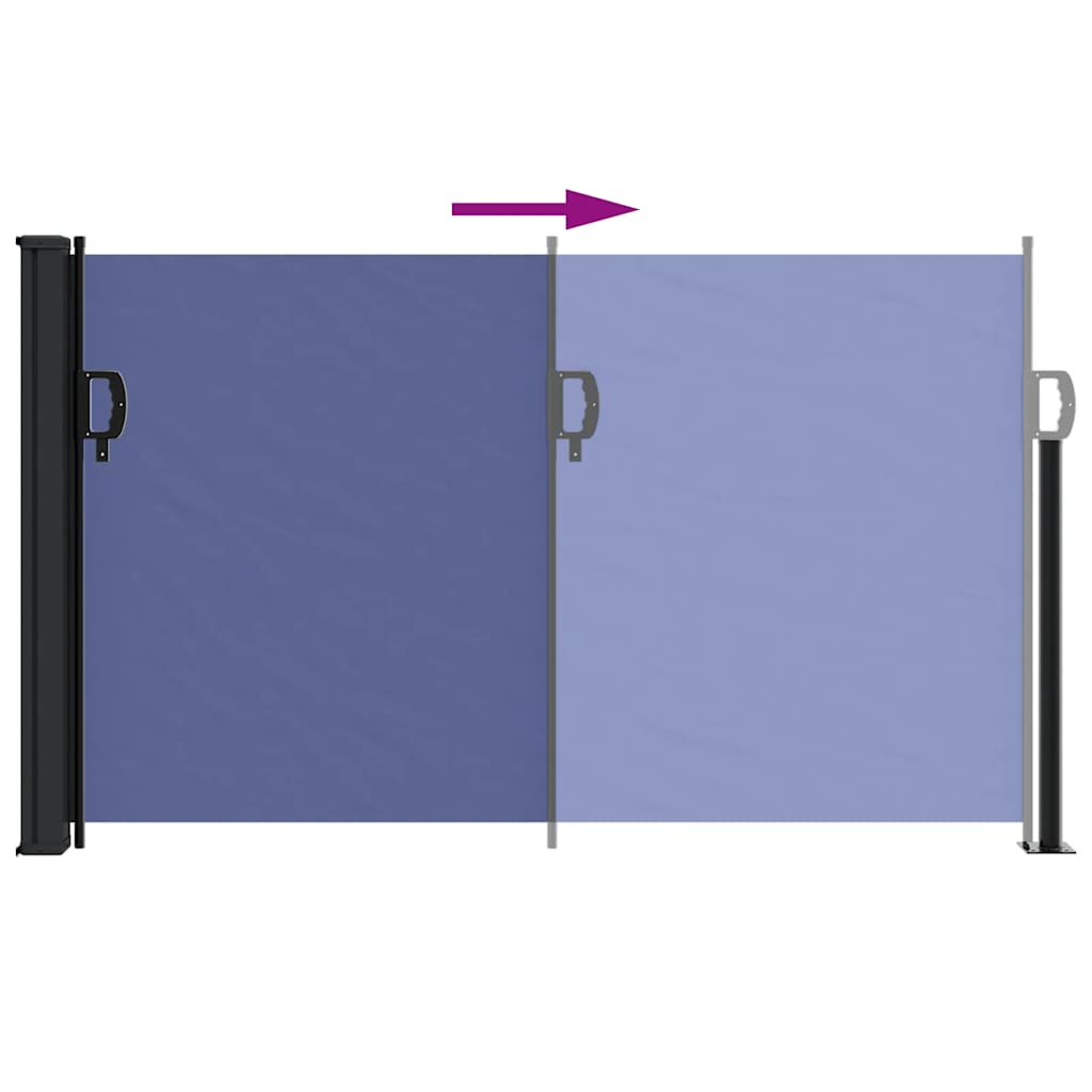 sammenrullelig sidemarkise 120 x 600 cm blå