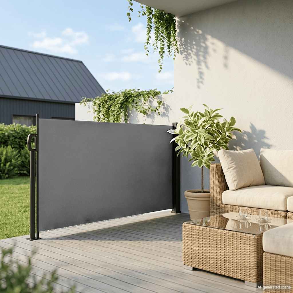 udtrækkelig sidemarkise antracit 120x600 cm