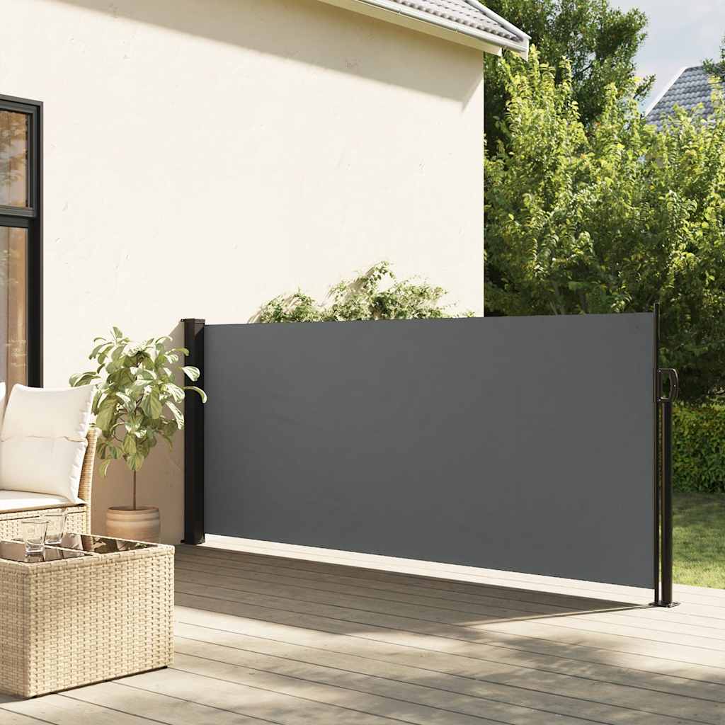 udtrækkelig sidemarkise antracit 120x600 cm