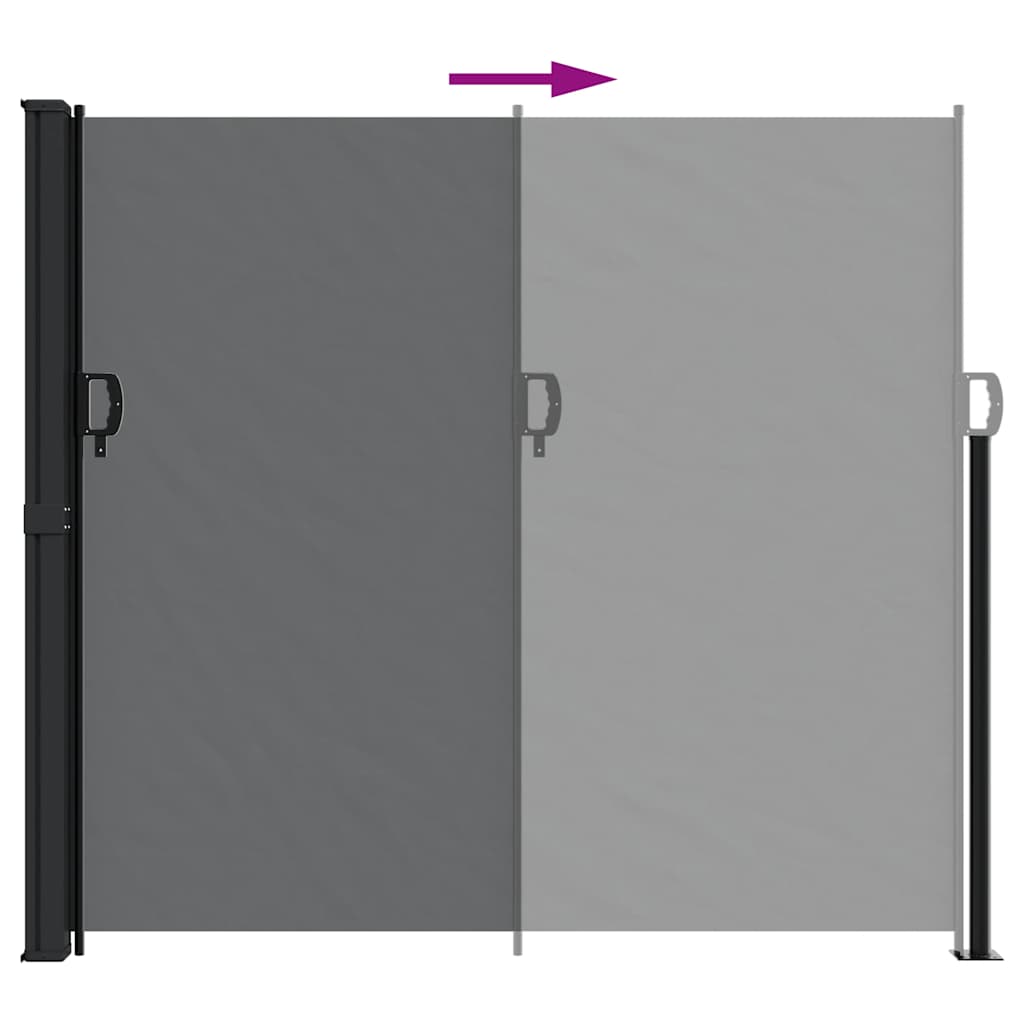 sammenrullelig sidemarkise 180x600 cm sort