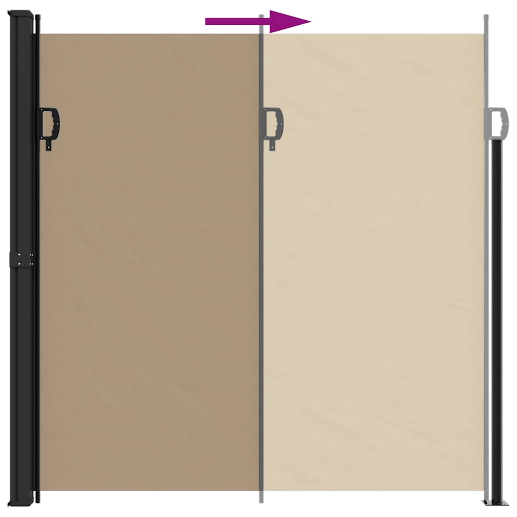 sammenrullelig sidemarkise 200x600 cm gråbrun