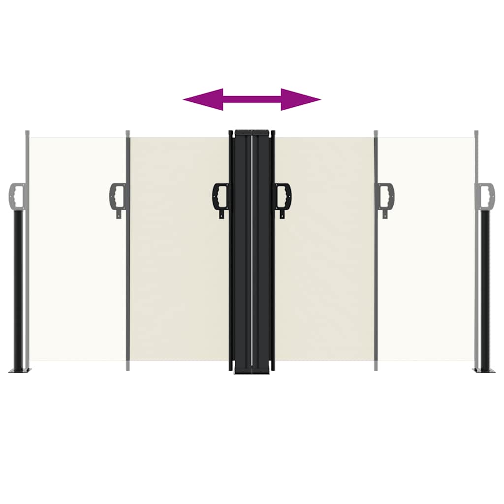 sammenrullelig sidemarkise 120 x 600 cm cremefarvet