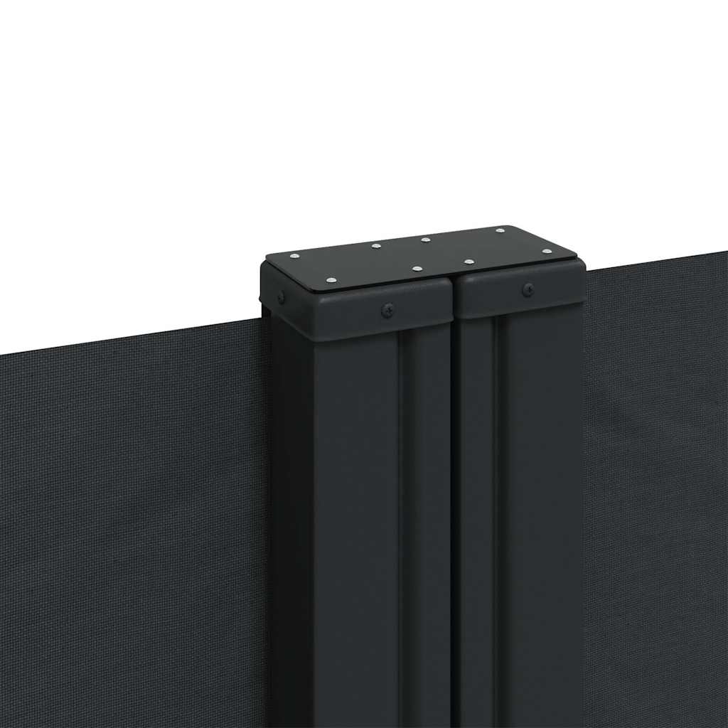 sammenrullelig sidemarkise 140x600 cm sort