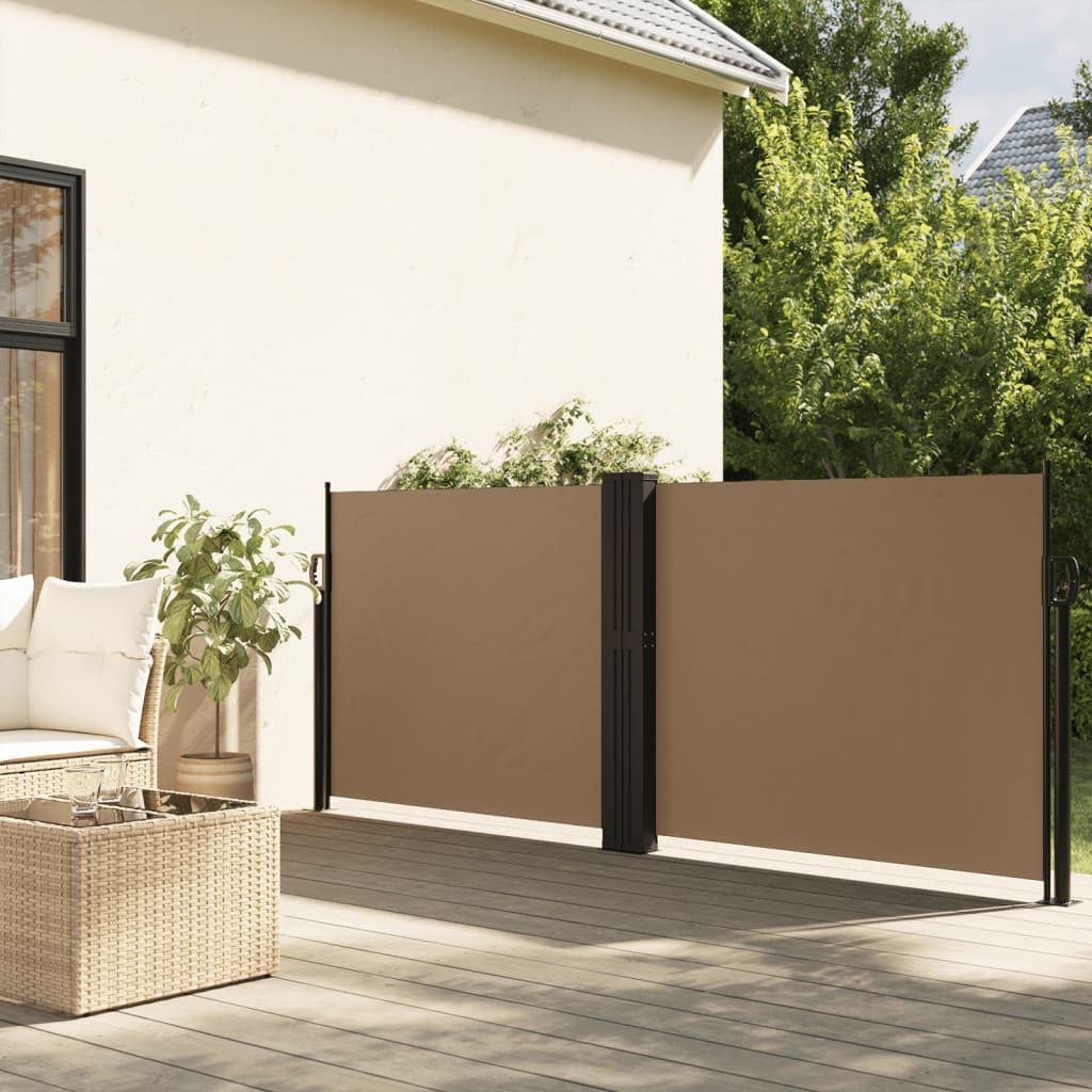 sammenrullelig sidemarkise 140x600 cm gråbrun
