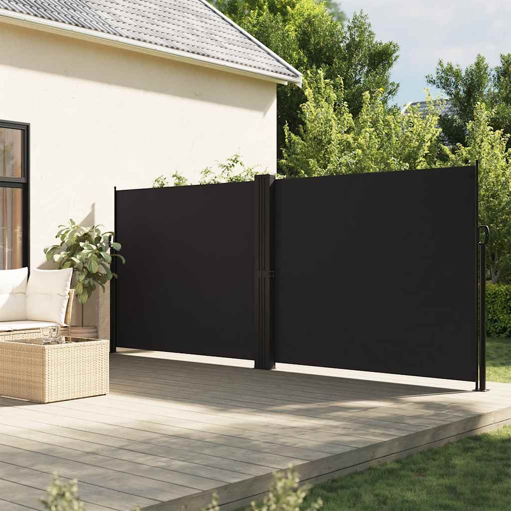 sammenrullelig sidemarkise 160 x 600 cm sort