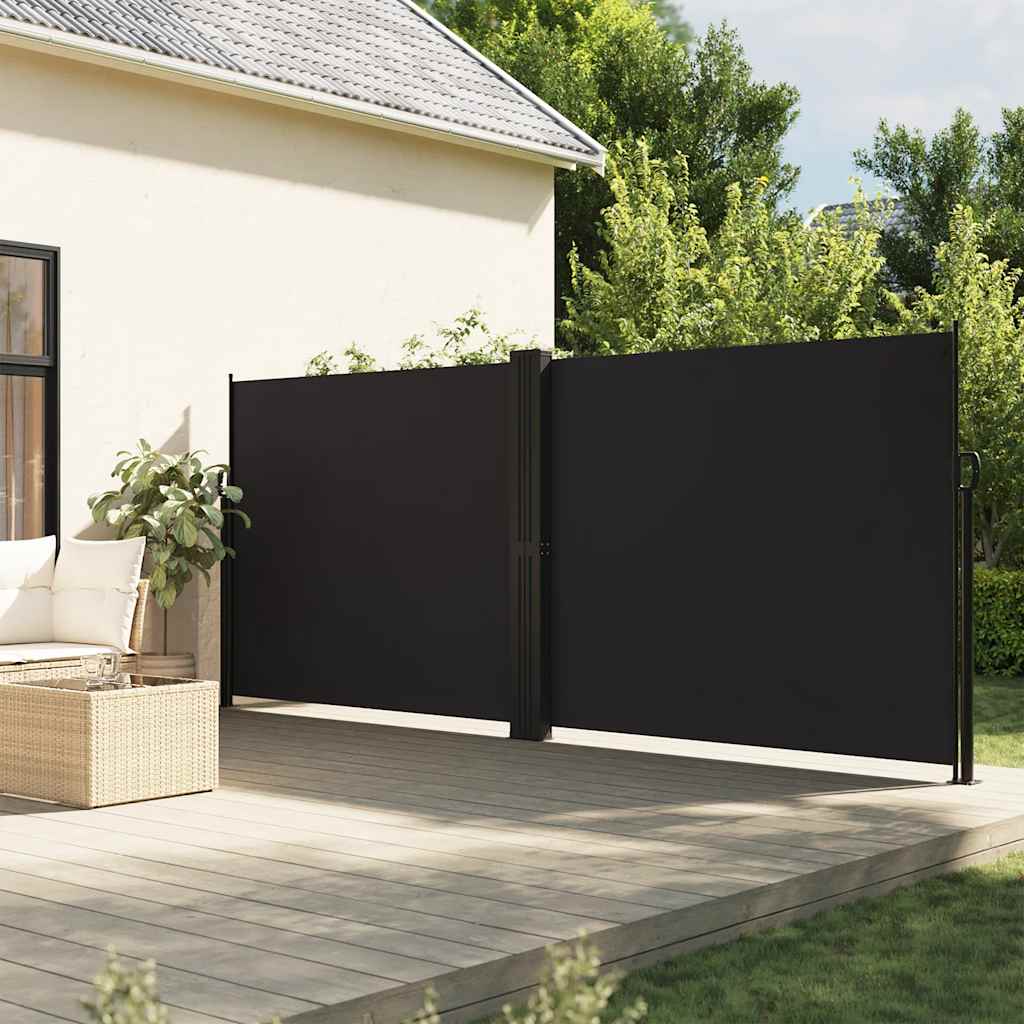 sammenrullelig sidemarkise 180x600 cm sort