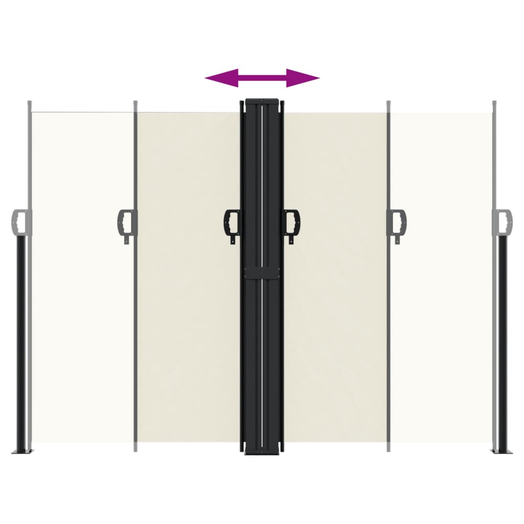 sammenrullelig sidemarkise 180x600 cm cremefarvet