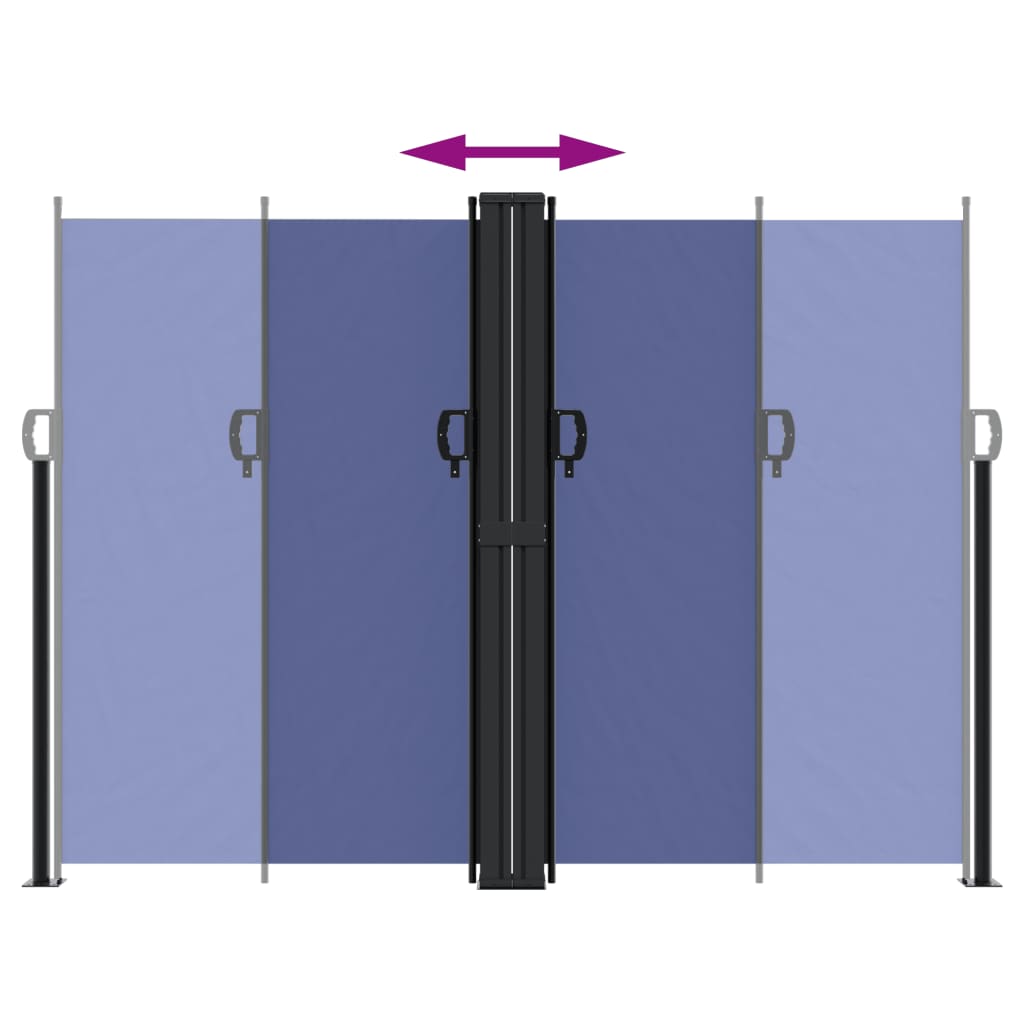 sammenrullelig sidemarkise 180x600 cm blå