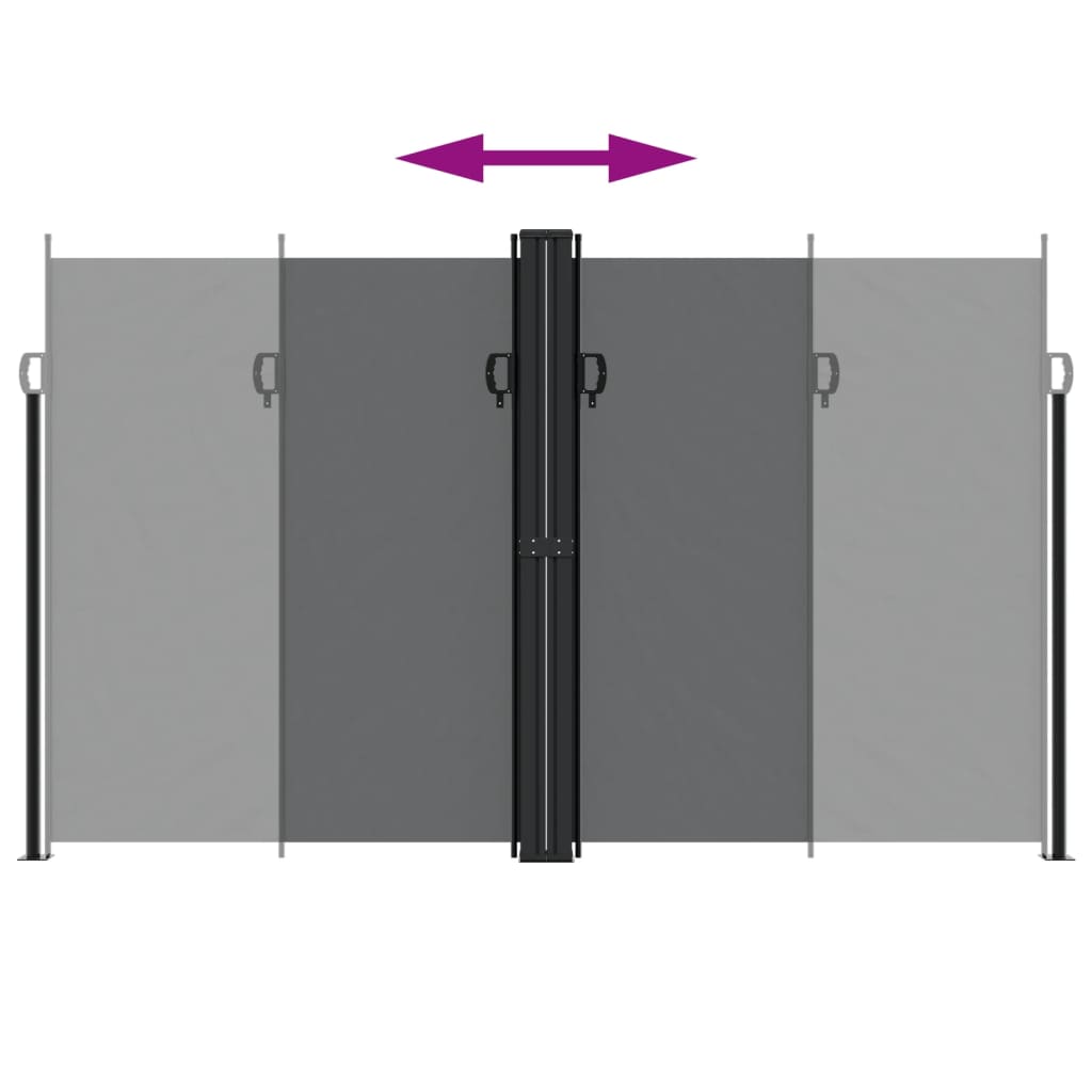 sammenrullelig sidemarkise 200x600 cm sort
