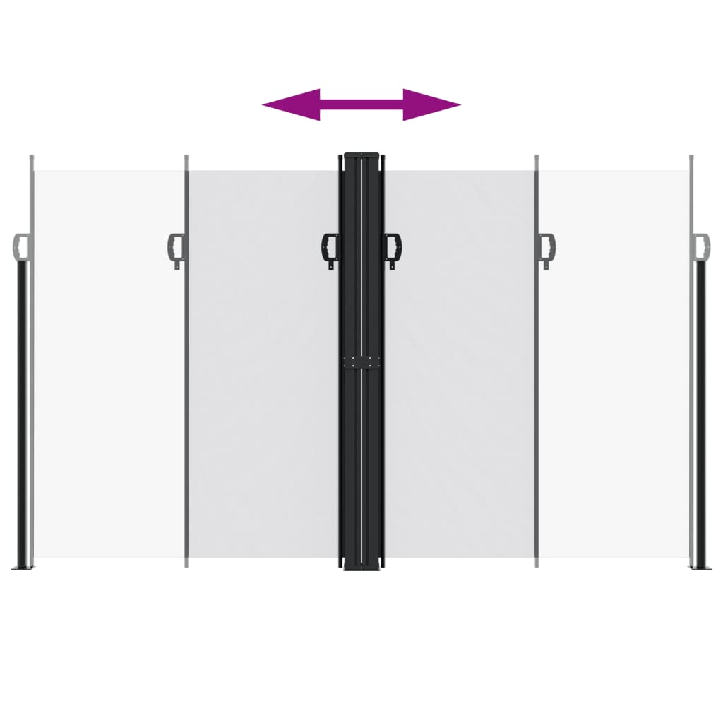 sammenrullelig sidemarkise 200x600 cm hvid