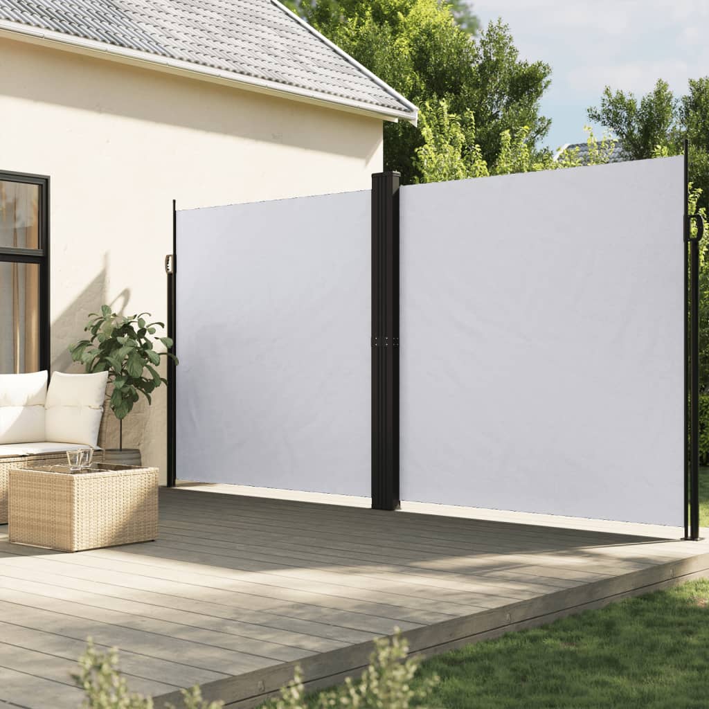 sammenrullelig sidemarkise 200x600 cm hvid