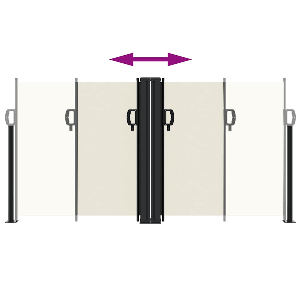 sammenrullelig sidemarkise 120 x 1000 cm cremefarvet