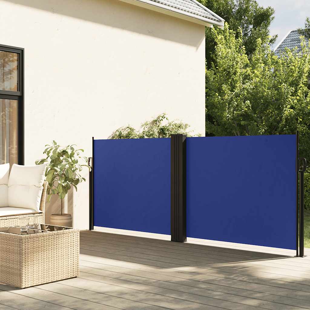 sammenrullelig sidemarkise 120 x 1000 cm blå