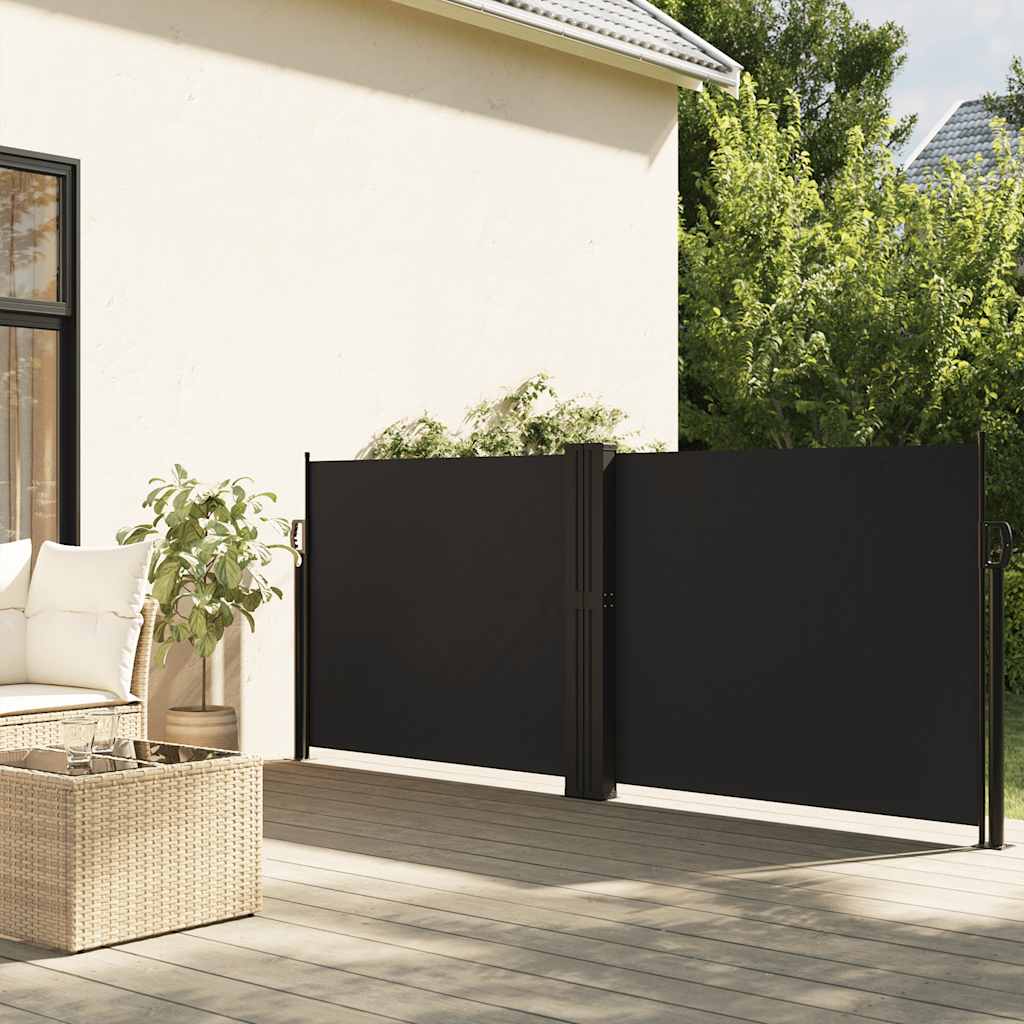 sammenrullelig sidemarkise 140 x 1000 cm sort