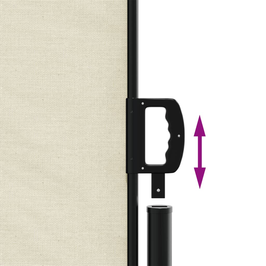 sammenrullelig sidemarkise 180x1000 cm cremefarvet